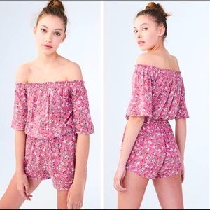 Aeropostale Floral Off-Shoulder Romper